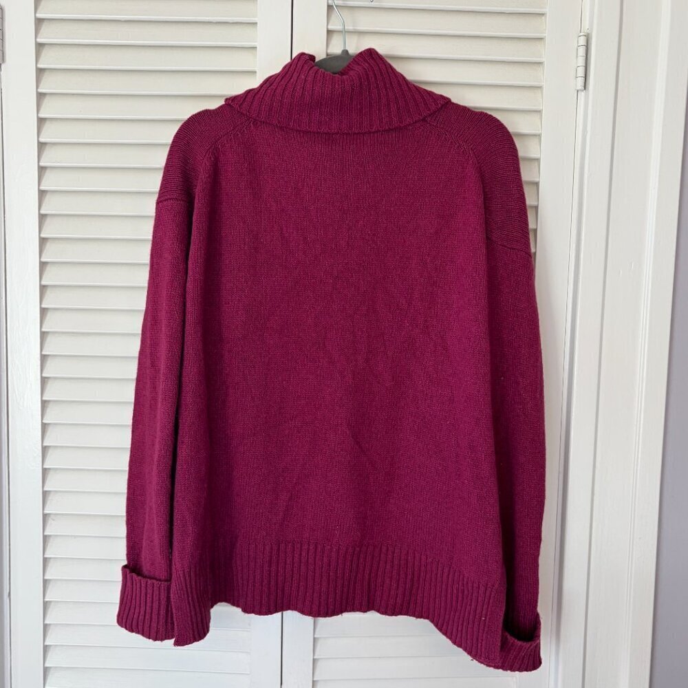 By Anthropologie Blair turtleneck tunic sweater small pink berry oversized - Picture 9 of 13